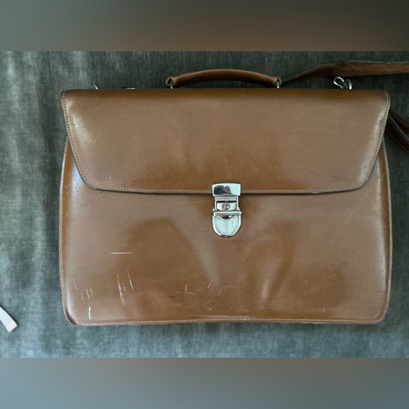 Messenger bag Leather.Jack Georges Vintage.A few flaws,see pics. - Picture 7 of 14